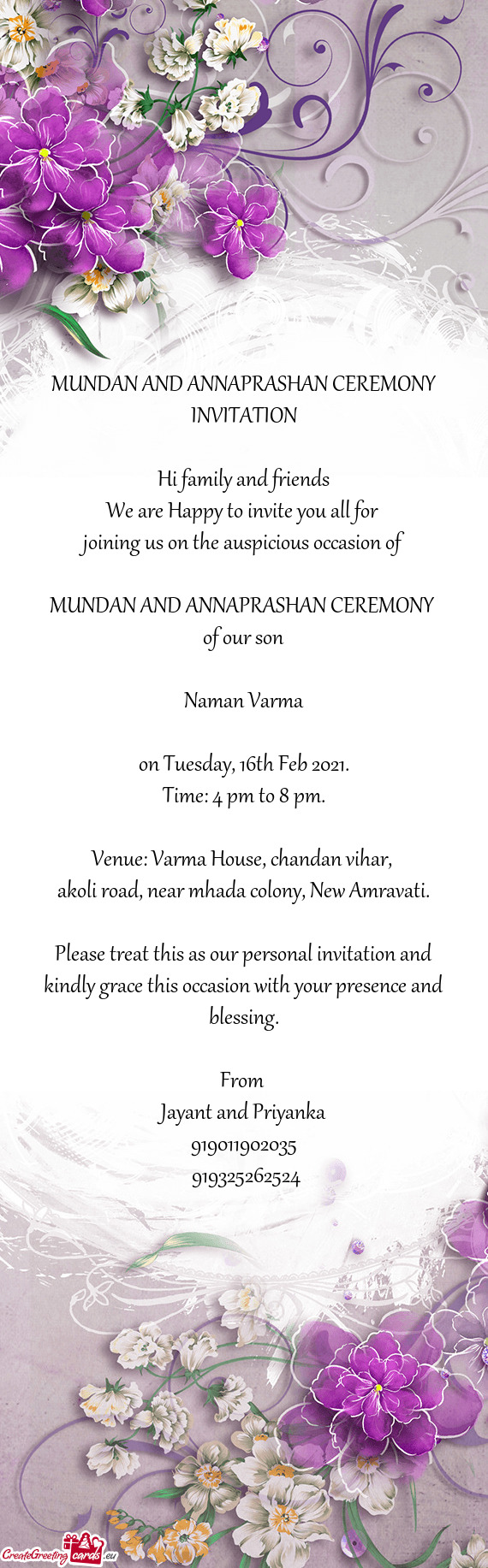 MUNDAN AND ANNAPRASHAN CEREMONY