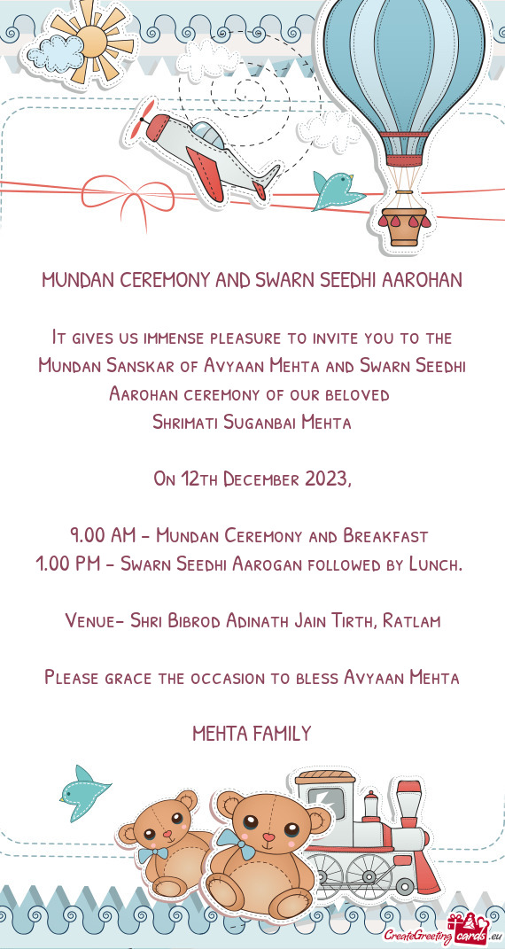 MUNDAN CEREMONY AND SWARN SEEDHI AAROHAN