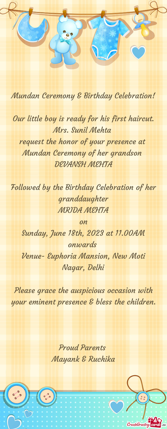 Mundan Ceremony & Birthday Celebration