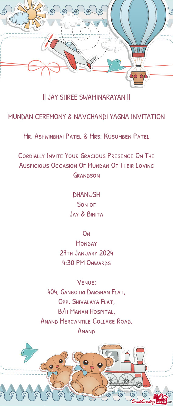 MUNDAN CEREMONY & NAVCHANDI YAGNA INVITATION