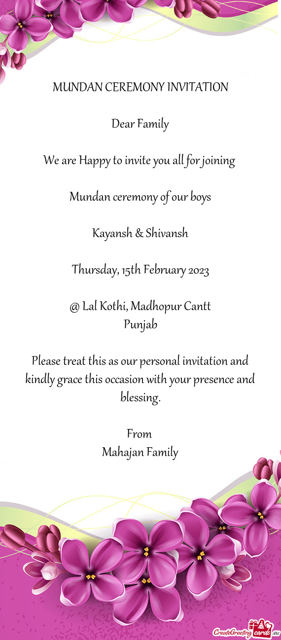 Mundan ceremony of our boys