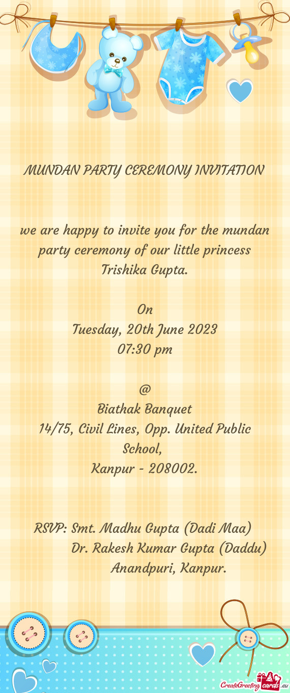 MUNDAN PARTY CEREMONY INVITATION