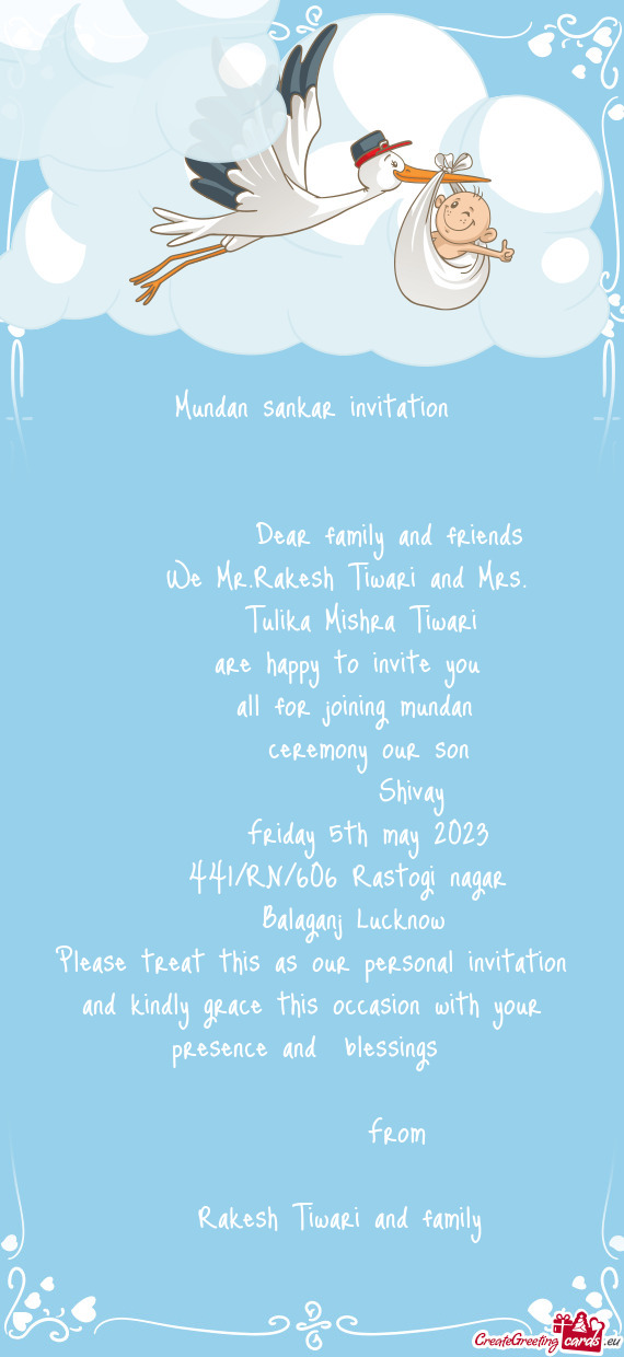 Mundan sankar invitation