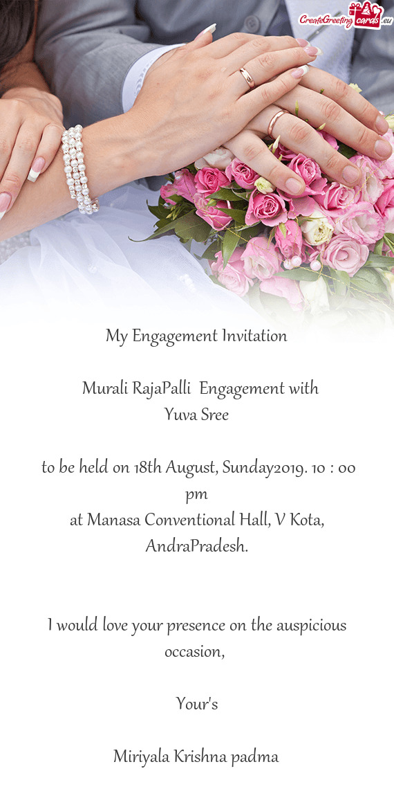 Murali RajaPalli Engagement with