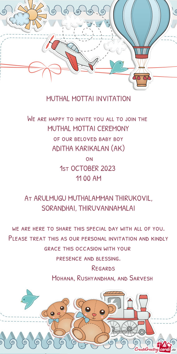 MUTHAL MOTTAI CEREMONY