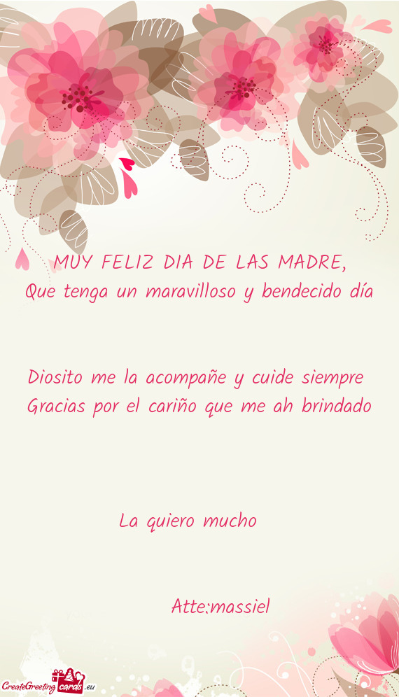 MUY FELIZ DIA DE LAS MADRE