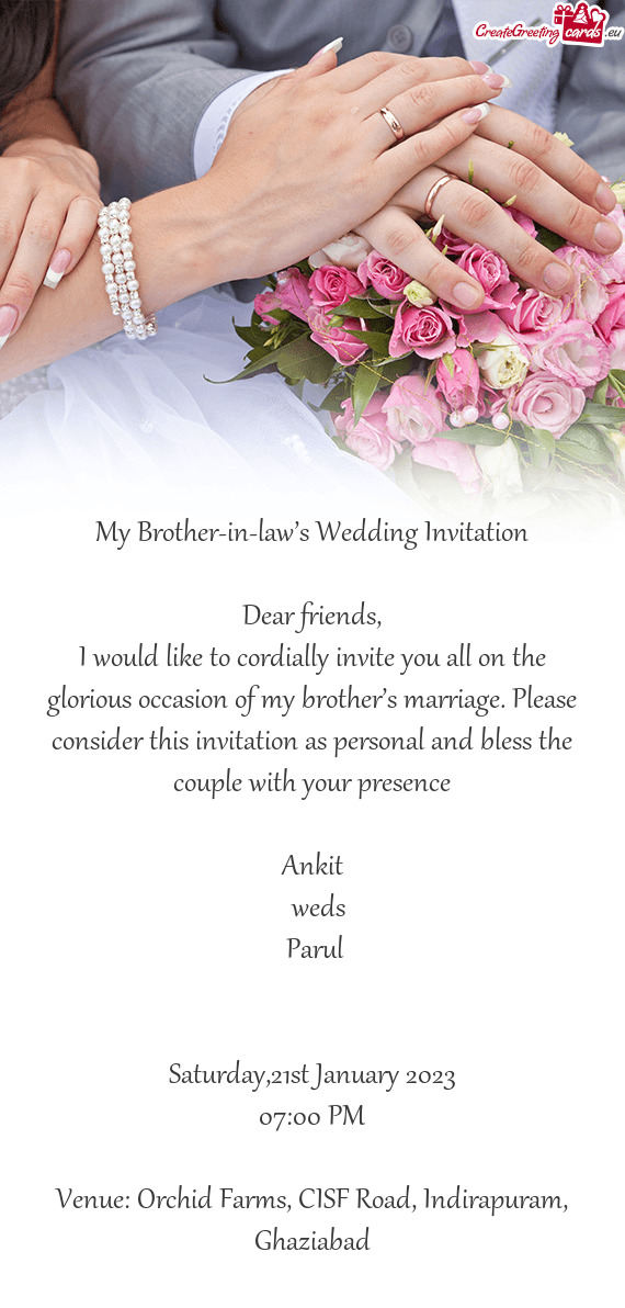 My Brother-in-law’s Wedding Invitation