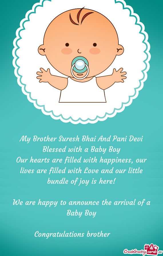 My Brother Suresh Bhai And Pani Devi Blessed with a Baby Boy