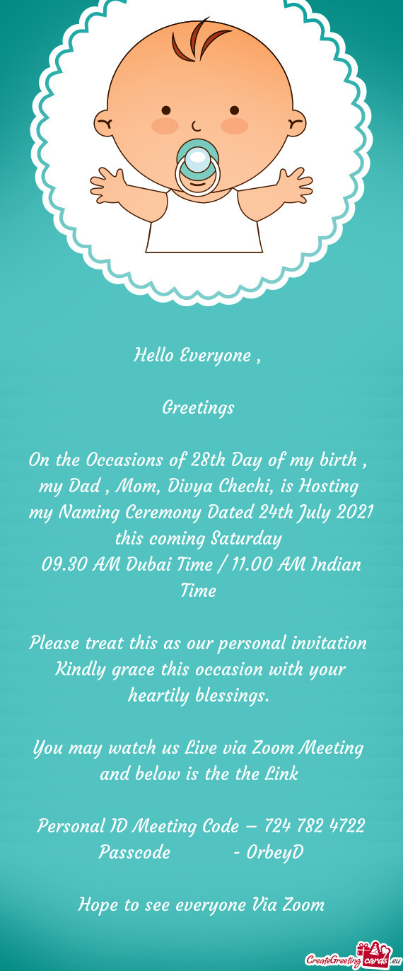 My Dad , Mom, Divya Chechi, is Hosting