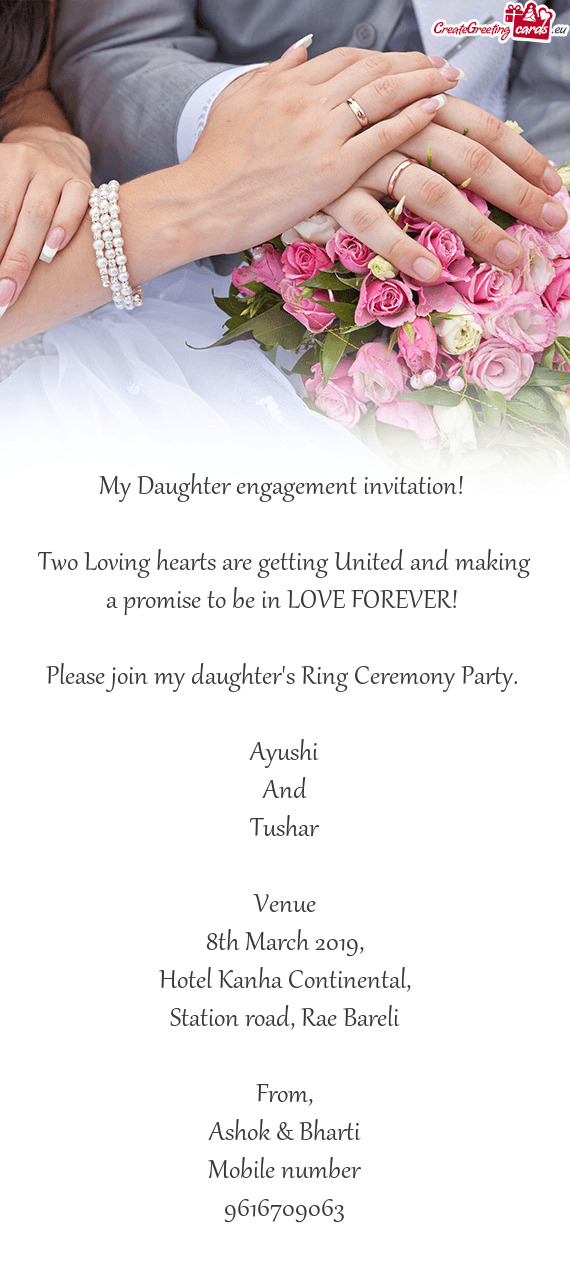 My Daughter engagement invitation! 