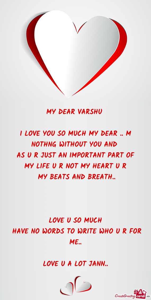 MY DEAR VARSHU