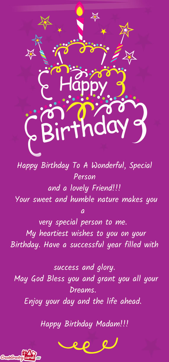 My heartiest wishes to you on your Birthday. Have a successful year filled with