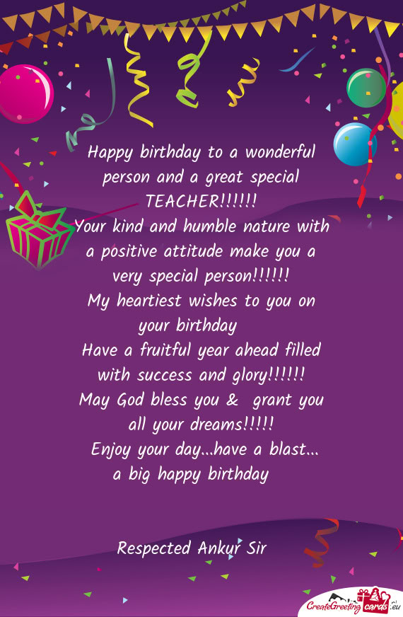 My heartiest wishes to you on your birthday ☺