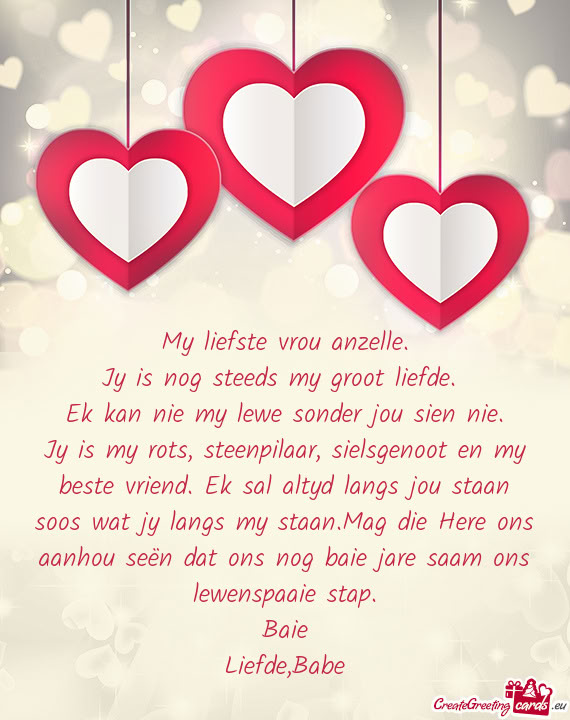 My liefste vrou anzelle