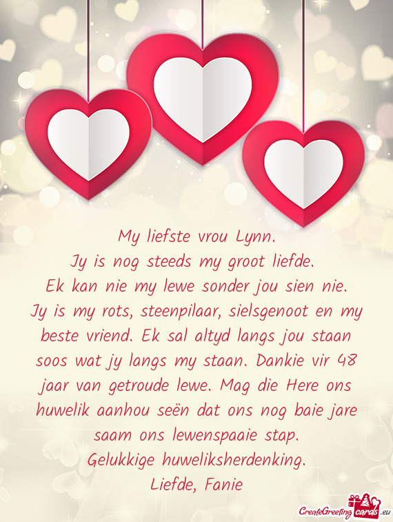 My liefste vrou Lynn