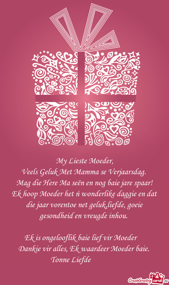 My Lieste Moeder