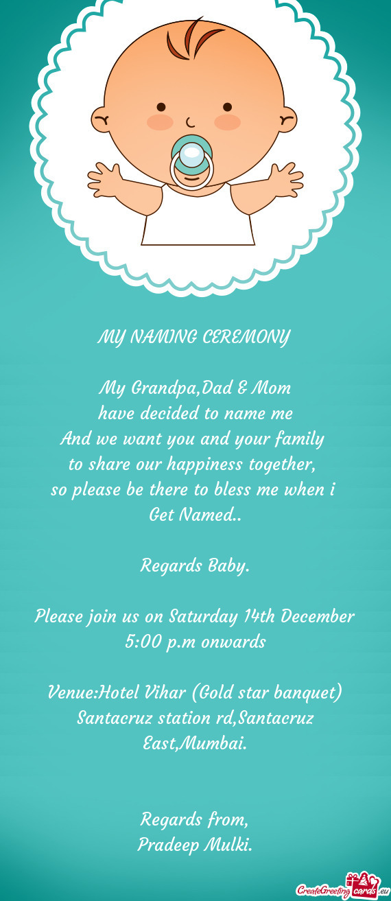 MY NAMING CEREMONY
 
 My Grandpa