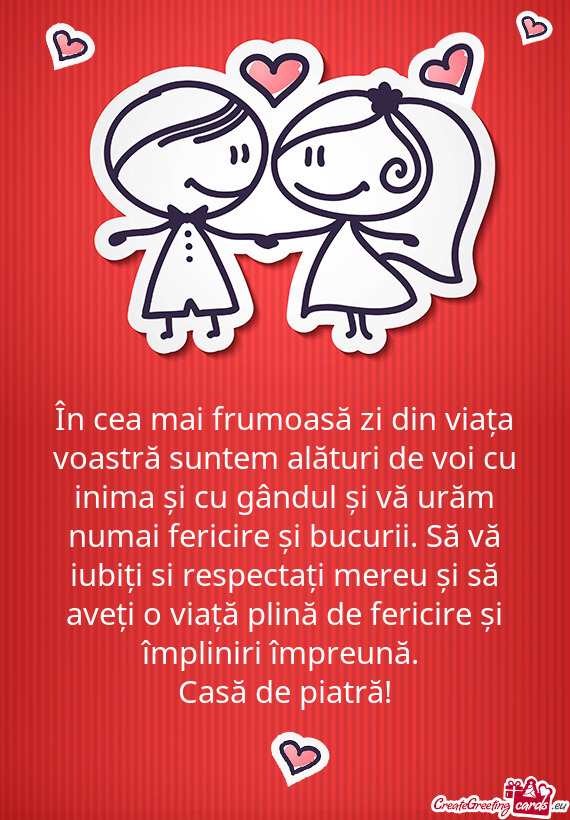 ?n cea mai frumoasă zi din viața voastră suntem alături de voi cu inima și cu gândul și vă