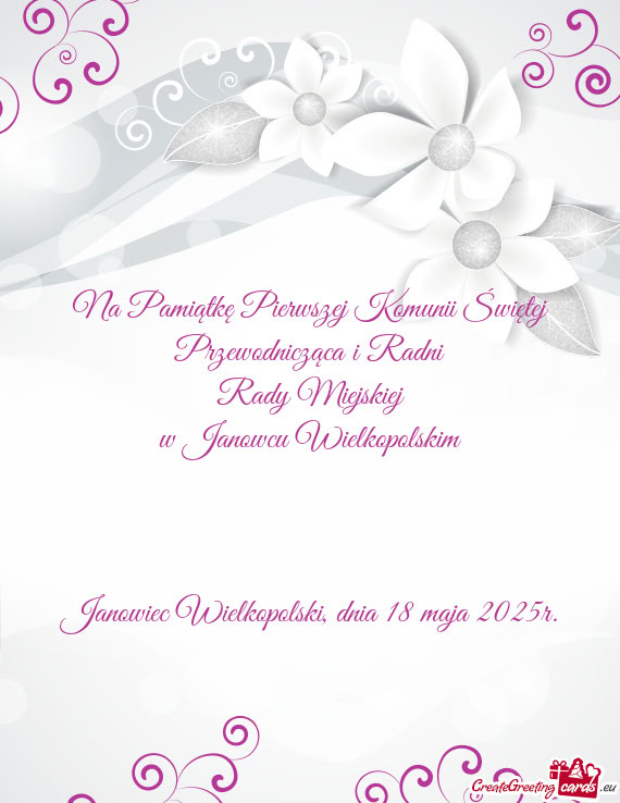 Na Pamiątkę Pierwszej Komunii Świętej