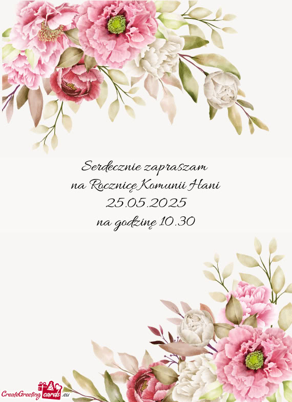 Na Rocznicę Komunii Hani