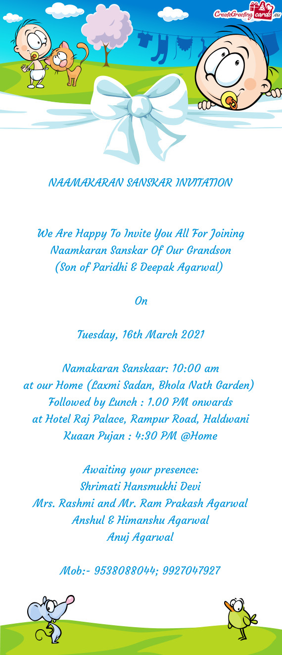 NAAMAKARAN SANSKAR INVITATION