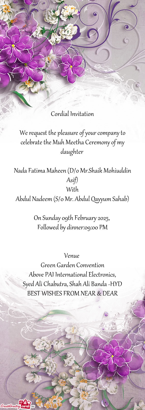 Nada Fatima Maheen (D/o Mr.Shaik Mohiuddin Asif)
