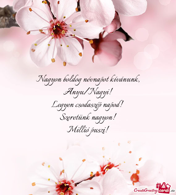 Nagyon boldog névnapot kívánunk, Anyu/Nagyi