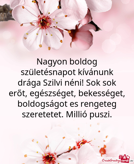 Nagyon boldog születésnapot kívánunk drága Szilvi néni! Sok sok erőt, egészséget, bekesség