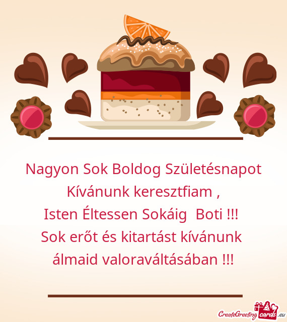 Nagyon Sok Boldog Születésnapot Kívánunk keresztfiam