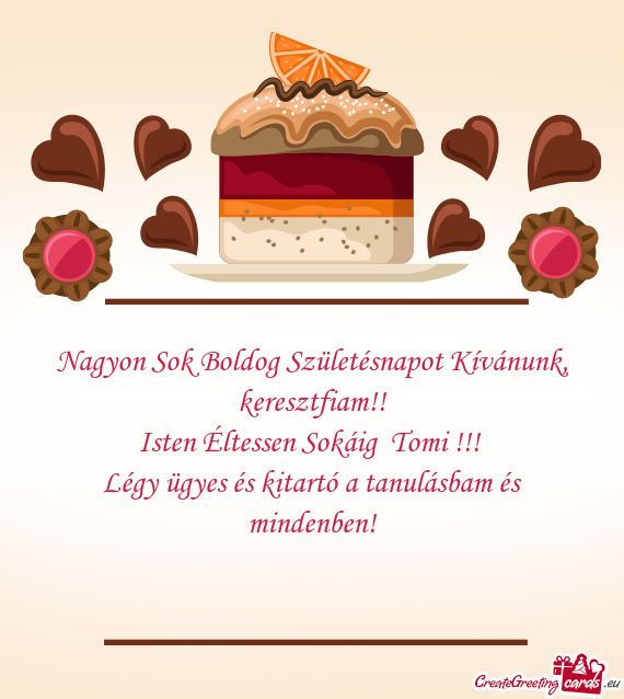 Nagyon Sok Boldog Születésnapot Kívánunk, keresztfiam