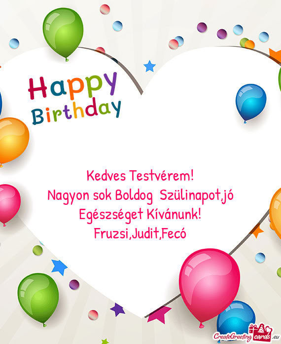 Nagyon sok Boldog Szülinapot,jó Egészséget Kívánunk