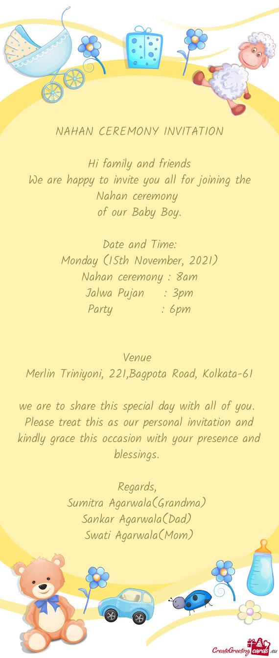 NAHAN CEREMONY INVITATION