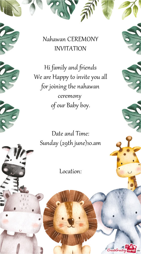 Nahawan ceremony of our Baby boy