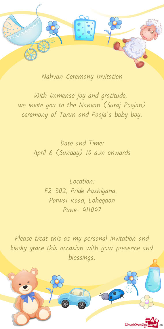 Nahvan Ceremony Invitation