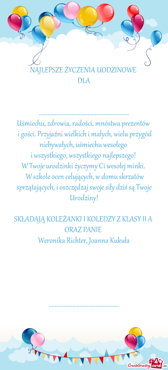 NAJLEPSZE ŻYCZENIA UODZINOWE