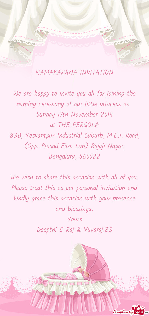 NAMAKARANA INVITATION