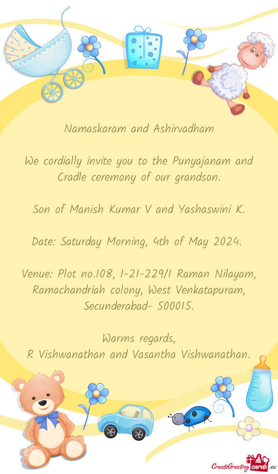 🙏 Namaskaram and Ashirvadham 🙏