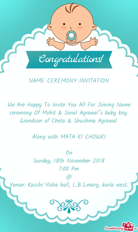 NAME CEREMONY INVITATION