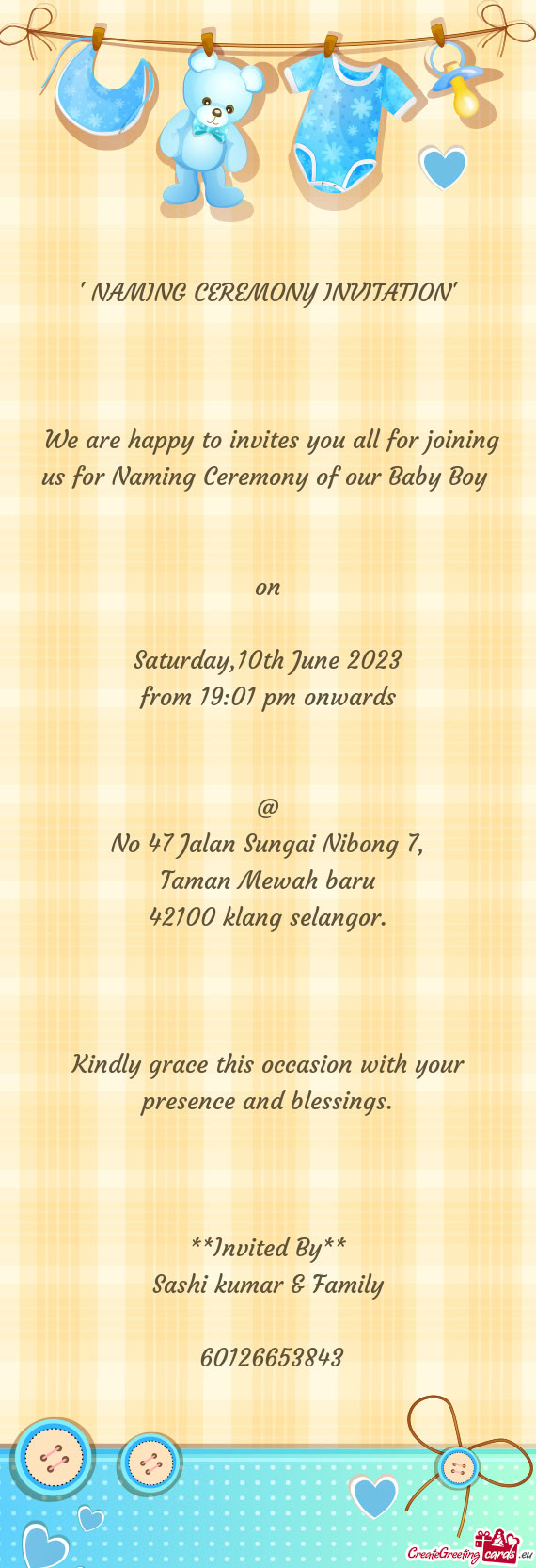" NAMING CEREMONY INVITATION"