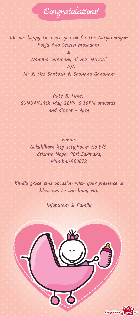 Naming ceremony of my "NIECE"