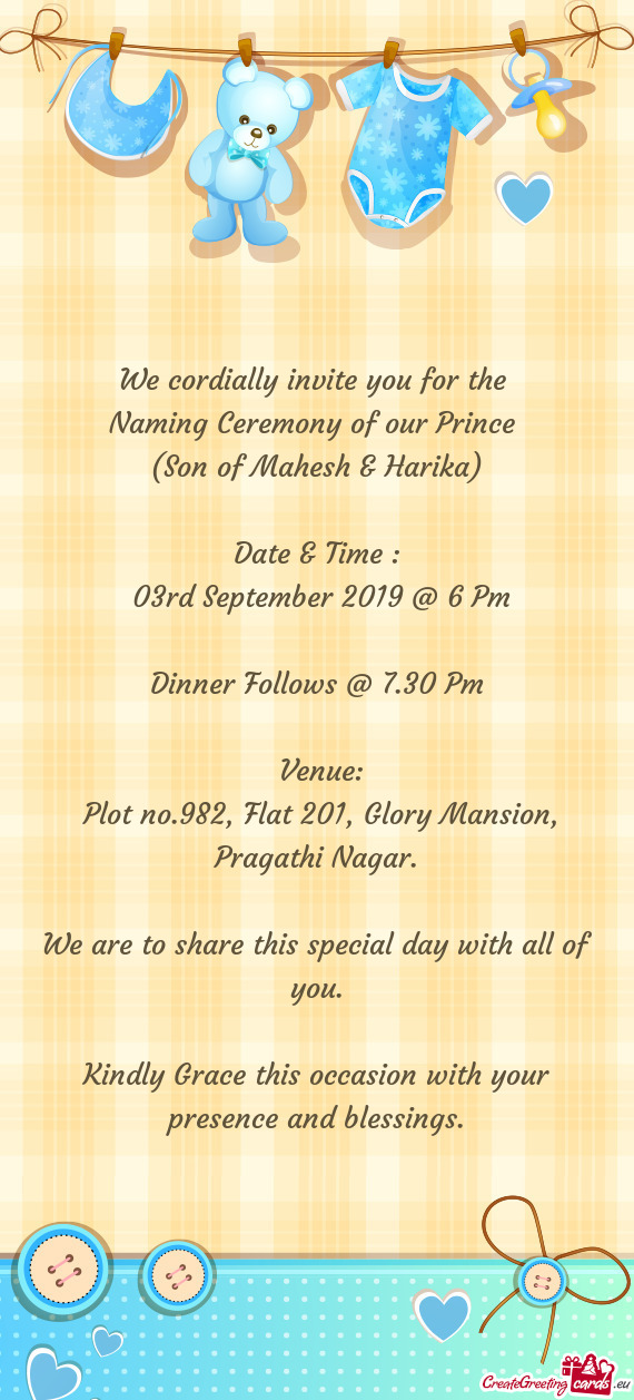 Naming Ceremony of our Prince