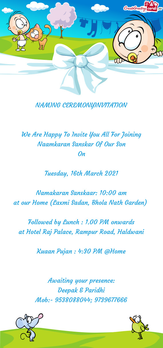 NAMING CEREMONYINVITATION