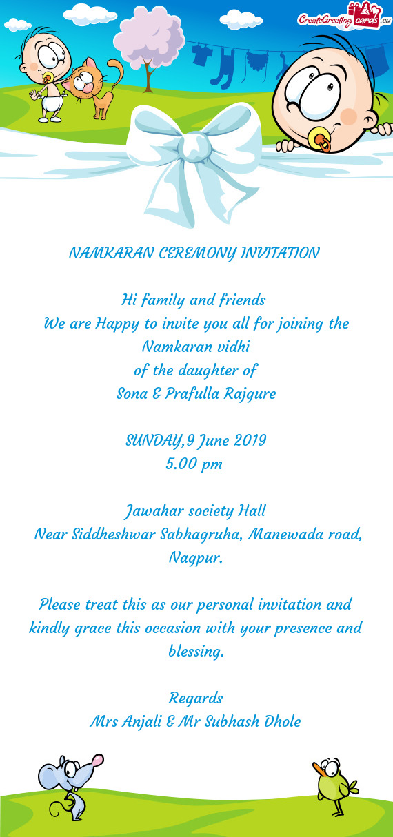 NAMKARAN CEREMONY INVITATION