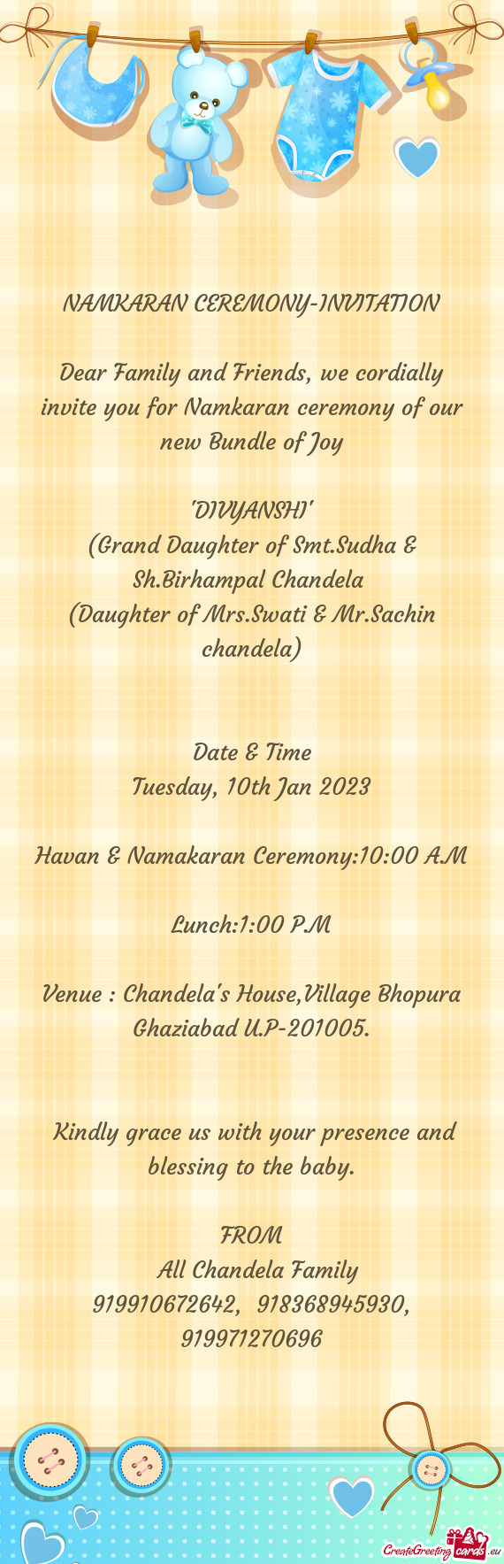 NAMKARAN CEREMONY-INVITATION