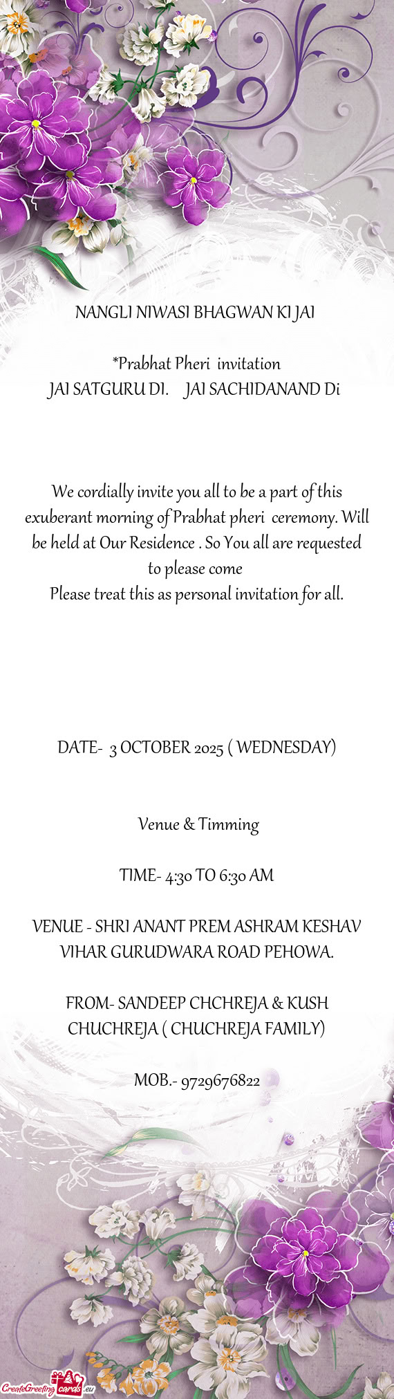 NANGLI NIWASI BHAGWAN KI JAI