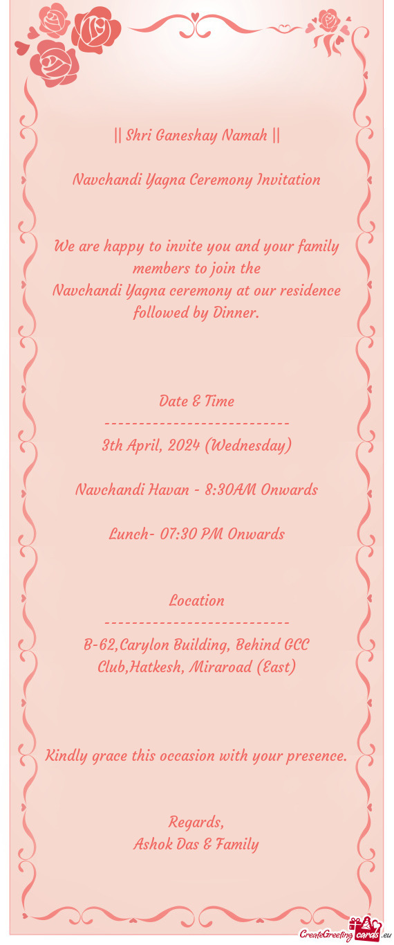 Navchandi Havan - 8:30AM Onwards