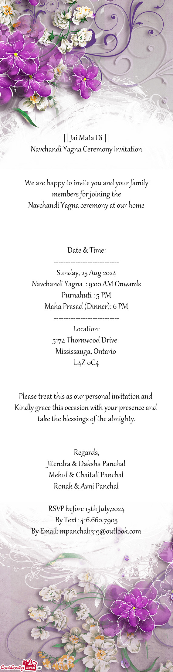 Navchandi Yagna : 9:00 AM Onwards