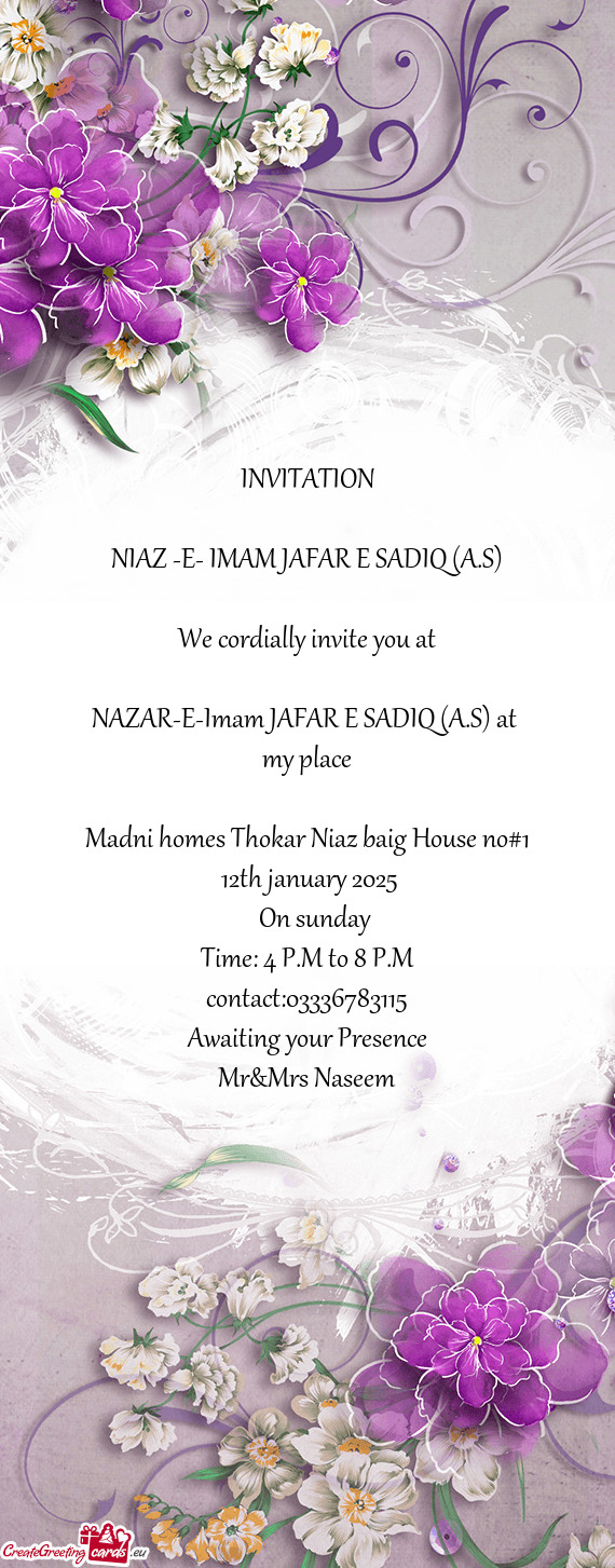 NAZAR-E-Imam JAFAR E SADIQ (A.S) at