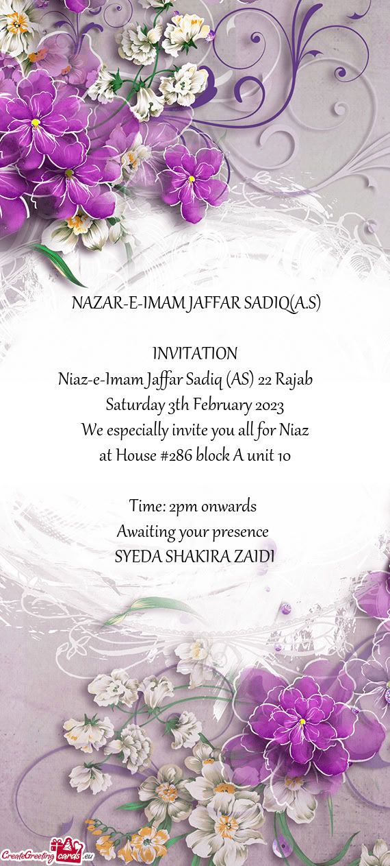 ❤️ NAZAR-E-IMAM JAFFAR SADIQ(A.S)❤️