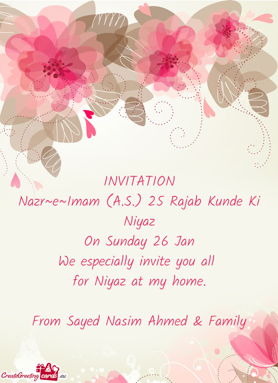 Nazr~e~Imam (A.S.) 25 Rajab Kunde Ki Niyaz